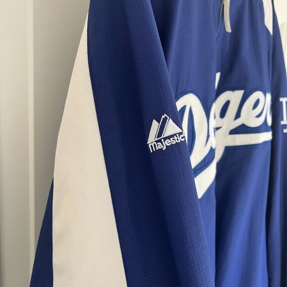 Majestic Los Angeles Dodgers half zip pullover dugout jacket - Picture 5 of 5